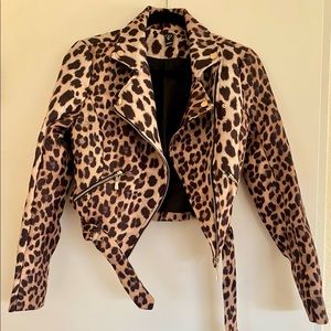 Windsor Leopard Biker Jacket, Small